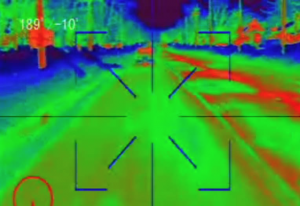 Test image from a plow-mounted thermal camera