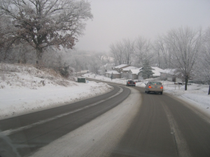 Photo of snowy road from Wilf Nixon's keynote