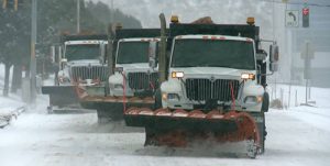 fleet of snowplow trucks